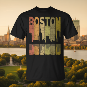 Camiseta retro con imagen del horizonte de Boston, Massachusetts, estilo vintage - Product Image 3