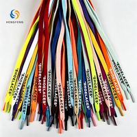 Lacets plats multicolores en polyester avec impression sérigraphique de texte et logo pour remplacement de lacets de baskets - Vente en gros
