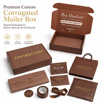 Boîte d'expédition personnalisée en carton kraft ondulé imprimé pour produits de beauté, cosmétiques, bougies et articles en abonnement