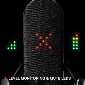 <span class=keywords><strong>ไม</strong></span>โครโฟนคอนเดนเซอร์ <span class=keywords><strong>SteelSeries</strong></span> Alias USB สำหรับพีซี แคปซูลขนาดใหญ่ขึ้น 3 เท่า พร้อมระบบตัดเสียงรบกวน AI  ฐานกันกระแทก ไฟ RGB LED แสดงระดับเสียง - Product Image 6