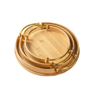 Plateau rond pour hôtels, salons de thé, maisons d'hôtes, usage domestique, petit-déjeuner, tasses à thé et usage commercial (gâteaux, pain, café, thé). - Product Image 5