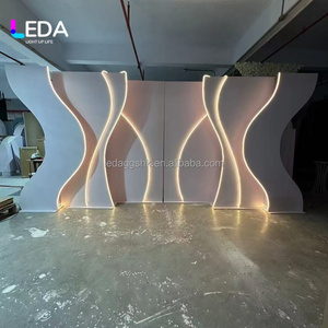 LEDA New Design White Wedding <b>Backdrop</b> With Warm Light Wedding Stage Decoration Led Acrylic <b>Backdrop</b> for Events Decor - Product Image 6