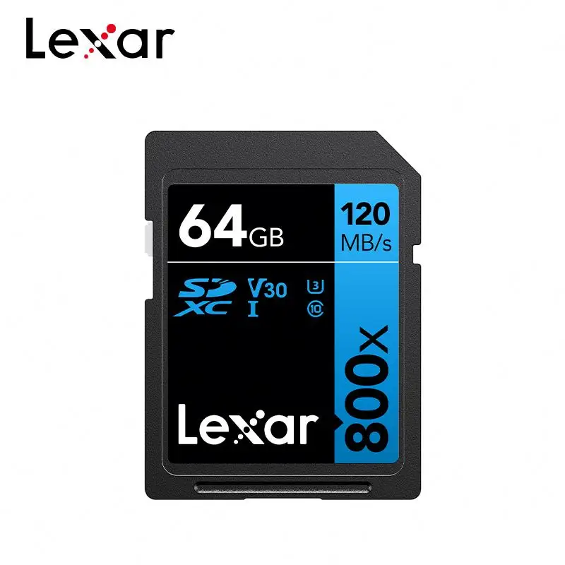 100% genuíno para Lexar Cartão SD de Alto Desempenho 800X 32GB 64GB 256GB 128GB Cartão de Memória U3 4K V30 C10 U1 para Câmera