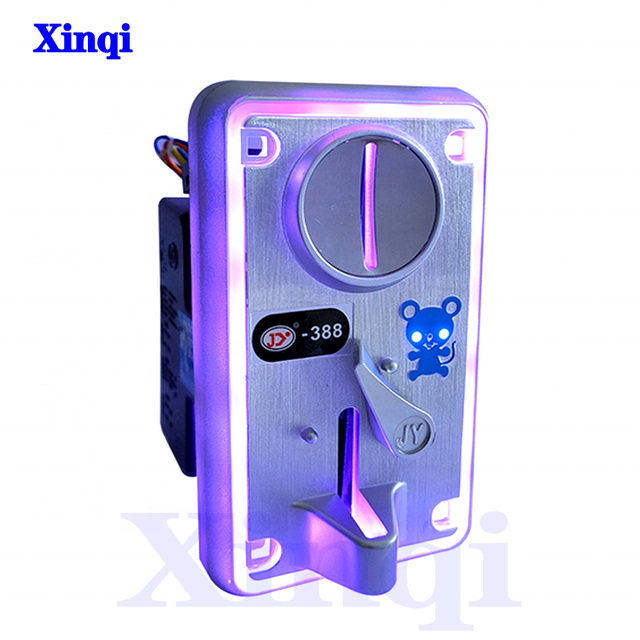 Factory Wholesale Price JY-388 CPU Comparator Coin Acceptor with LED Light Plastic Coin Selector for Claw Crane Vending Machine