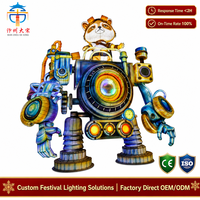 Lanterne robot LED artisanale en soie, étanche, pour festivals