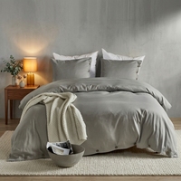 Ensemble de literie minimaliste à boutons solides en trois pièces, personnalisable avec plusieurs options de couleurs, ensemble de literie durable pour chambre à coucher, hôtel, hôpital