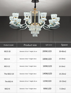 Candelabro de cristal negro Led de lujo moderno para Villa, sala de estar, pasillo de Hotel, brazo de luz colgante, lámpara colgante de altura ajustable - Product Image 5