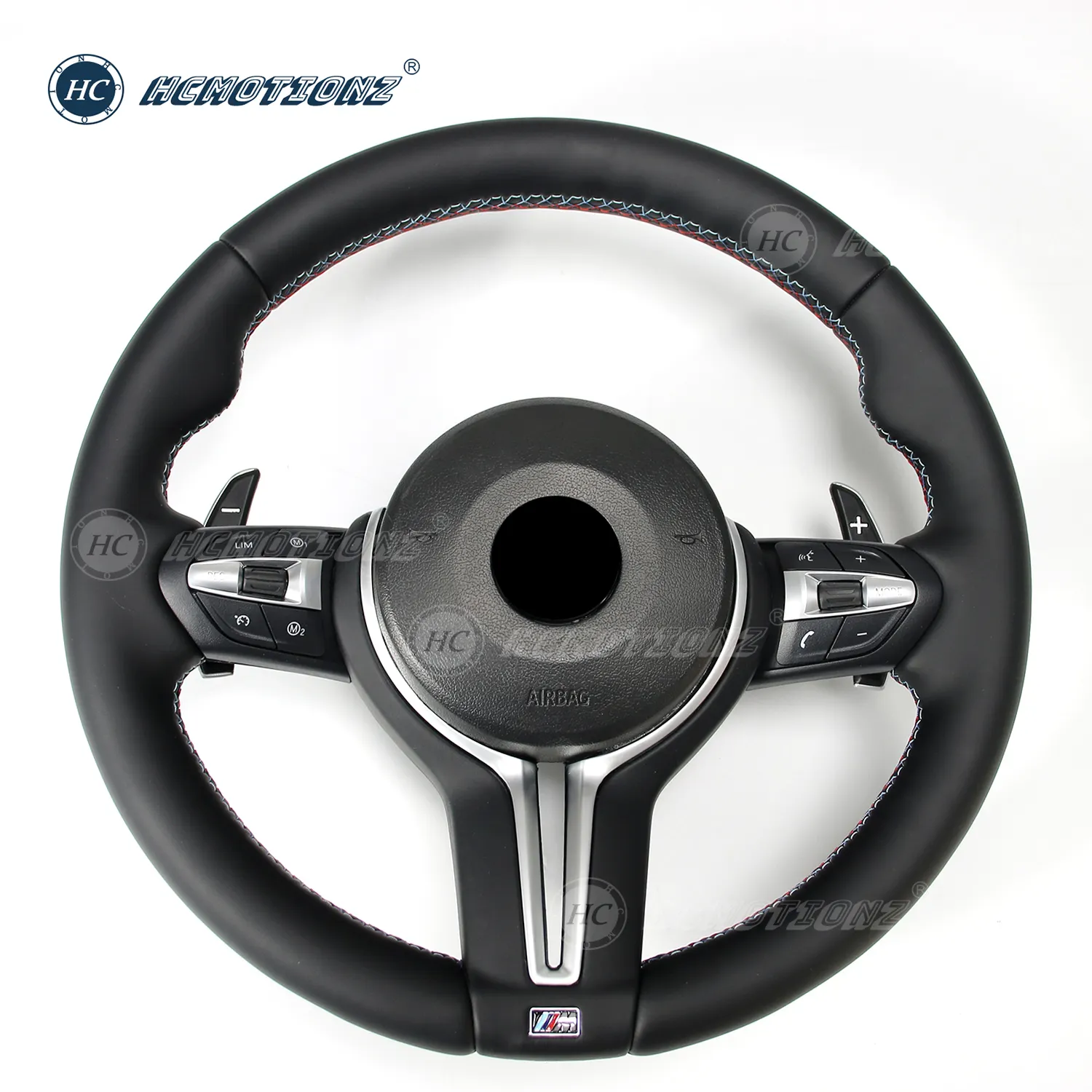 HCMOTIONZ Leather Carbon Fiber Steering Wheel Fit F30 F32 F10 F20 F07 F01 E46 E60 E90 M3 M4 M5 M7 Steering Wheel for BMW
