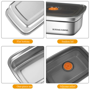 Lonchera de Acero Inoxidable 410 de Grado Alimenticio, Libre de BPA, Contenedor para Almacenamiento de Alimentos, Caja Cuadrada para Conservación de Alimentos - Product Image 5