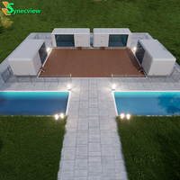 Villa Conteneur de Luxe Préfabriquée de 40 Pieds, Mobile avec Structure en Acier, Étanche, Design Moderne, Capsule Spatiale, Écologique