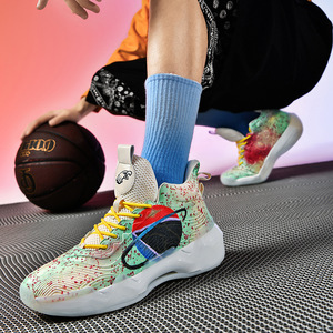 <span class=keywords><strong>Zapatillas</strong></span> de <span class=keywords><strong>Baloncesto</strong></span> Deportivas para Hombre, con Cordones, de Caña Alta, Luminosas, con Parte Superior de Malla y Suela de Goma, para Niños de Primaria y Secundaria - Product Image 2