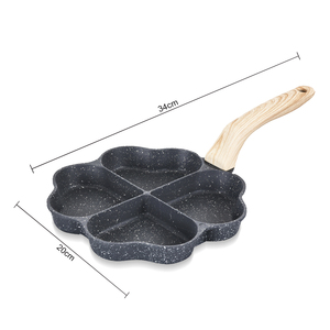 Sartén de aluminio RAF R.2546 de 19 cm con cuatro compartimentos, mango con textura de madera negra moteada, compatible con estufas eléctricas, de gas y vitrocerámicas. - Product Image 6