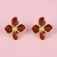 Boucles d'oreilles pendantes vintage en argent 925 pour femme, motif floral émaillé coloré, tendance