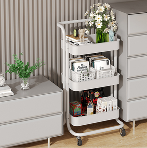 Nouveau chariot de chariot portable moderne Support de chariot roulant mobile à 3 couches avec roues - Product Image 3