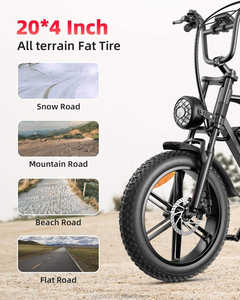 Bicicleta Eléctrica de Montaña con Llantas Gruesas de 20 Pulgadas (Modelo G60) de Fábrica OEM/ODM - Disponible en EE. UU. - Batería de 48V 15Ah con Motor Central de 1500W - Product Image 3