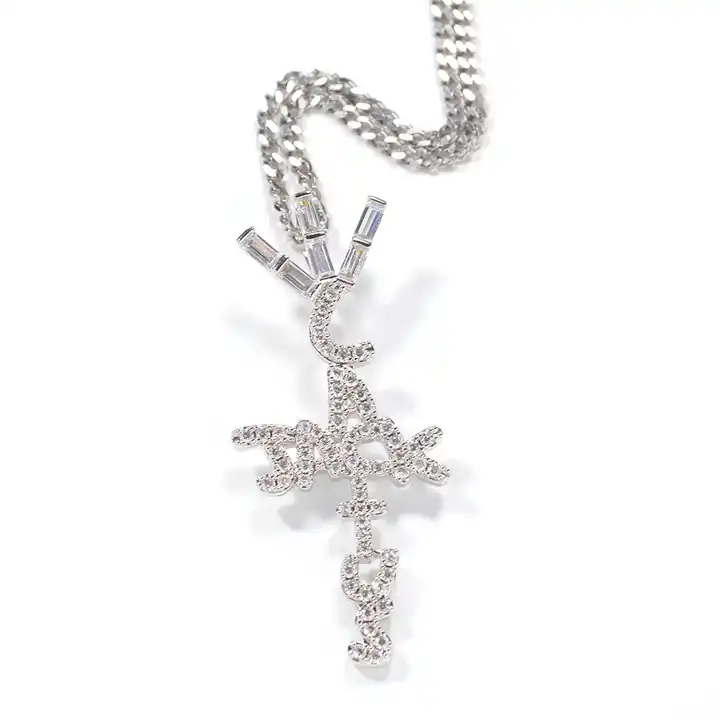 Hip Hop Crystal Cactus Jack Pendant Necklace With Cuban Chain For Men Women  Short Choker Fashion Cross Jewelry Dropshipping - AliExpress