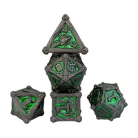 Offre Spéciale – Lot de 7 Dés Métalliques Polyédriques de Luxe Style Gothique Antique pour Jeux de Table D&D et RPG – Idéal pour Cadeaux