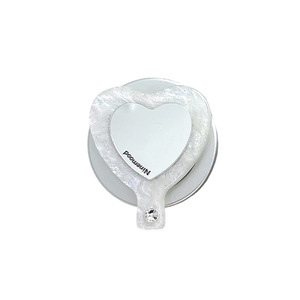 아크릴 하트 모양 자석 기능 화장 거울 겸용 휴대폰 거치대 (휴대폰 그립) - Product Image 6
