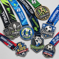 Médailles de football en alliage de zinc 3D personnalisées pour enfants et jeunes, médailles de champion de ligue, médailles de gardien de but, récompenses sportives en métal avec ruban imprimé