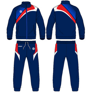 Veste et pantalon de sport noir et bleu avec impression par sublimation complète Survêtement d'entraînement de <span class=keywords><strong>football</strong></span> Survêtement de jogging pour <span class=keywords><strong>homme</strong></span> - Product Image 5