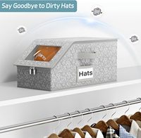 Boîte de rangement pliable et empilable pour casquettes de baseball - Organisateur de chapeaux gain de place pour placard, capacité de 12 casquettes
