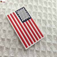 Écussons thermocollants personnalisés en PVC caoutchouc de 3 cm avec drapeaux des États-Unis, badges et étiquettes en silicone personnalisées pour sacs, chapeaux et vêtements