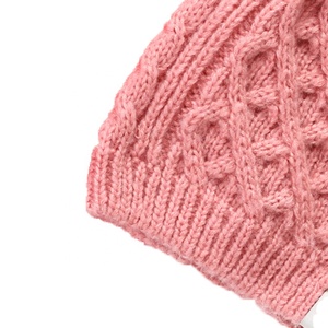 Bonnet en tricot torsadé d'hiver-Chapeau à pompon en fausse <span class=keywords><strong>fourrure</strong></span> pour hommes et femmes - Product Image 2