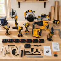 Kit d'outils électriques sans fil de qualité supérieure avec moteur sans balais, ensemble d'outils électriques pour la menuiserie professionnelle et le bricolage