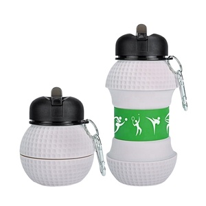 Collapsible Food Grade <strong>Water</strong> <strong>Bottle</strong> Silicone <strong>Golf</strong> Design Portable Leak Proof Travel <strong>Water</strong> <strong>Bottle</strong> - Product Image 1