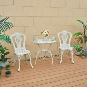 Thiết Kế Mới Đồ Nội Thất Ngoài Trời Bền Patio Bộ Bàn Ăn Khung Nhôm Đúc Bảng Trắng - Product Image 6