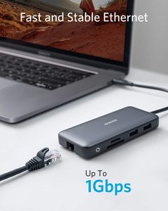 ฮับ Anker 8-in-1 USB-C พร้อมจอภาพคู่ 4K 2 HDMI, ฮับอีเธอร์เน็ต 1 Gbps, จ่ายไฟ 85W, การ์ดสำหรับ Pro 8-in-1 USB C Hub - Product Image 3