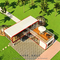 Contenedor Modular Personalizado de 20 Pies, de Dos Pisos, Tipo Cabaña Apple, Prefabricado, para Cafetería Móvil al Aire Libre, Quiosco de Comida