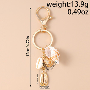 Porte-clés Coquillage Tendance Été Plage, Anneau de Clé Conque, Breloques Pendentifs pour Femmes et Filles, Cadeaux DIY Faits Main pour Sac, Porte-clés Étoile de Mer et Coquillage - Product Image 6