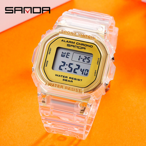 SANDA Nuevo reloj deportivo 2009 para hombres y mujeres, pantalla digital LED transparente, reloj electrónico informal resistente al agua para estudiantes - Product Image 3