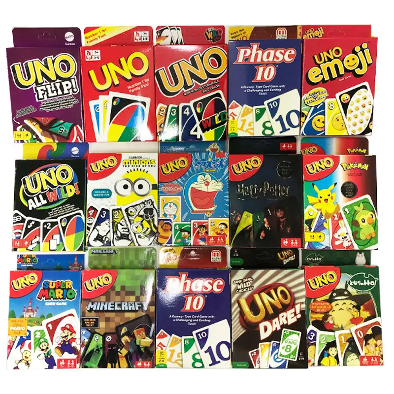 46 цветов Unos No Mercys флип карточная игра для детей игрушки полный диапазон Unos Pokemen игральные карты все дикие