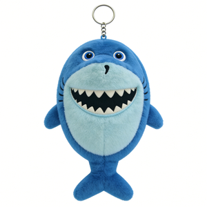 Customized Blue shark plush keychain, <b>Mini</b> shark <b>keyring</b>, Shark bag charm, Ocean animal plush keychain - Product Image 1