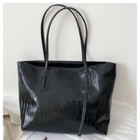 Sac à bandoulière de luxe grande capacité, couleur unie simple, fermeture éclair, doublure en polyester, nouvelle collection 2026, polyvalent et tendance pour femme