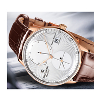 Montres automatiques en acier avec affichage de la date et petite seconde, conception d'usine et personnalisation par lots, pour marque privée