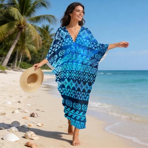 Kaftan <span class=keywords><strong>de</strong></span> plage ODM pour femme, cache-maillot <span class=keywords><strong>de</strong></span> <span class=keywords><strong>bain</strong></span> imprimé à motif géométrique, chemisier <span class=keywords><strong>de</strong></span> plage - Product Image 1