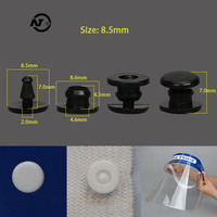 Deux pièces jetables boucle à pression bande élastique masque en résine fixation bouton de protection