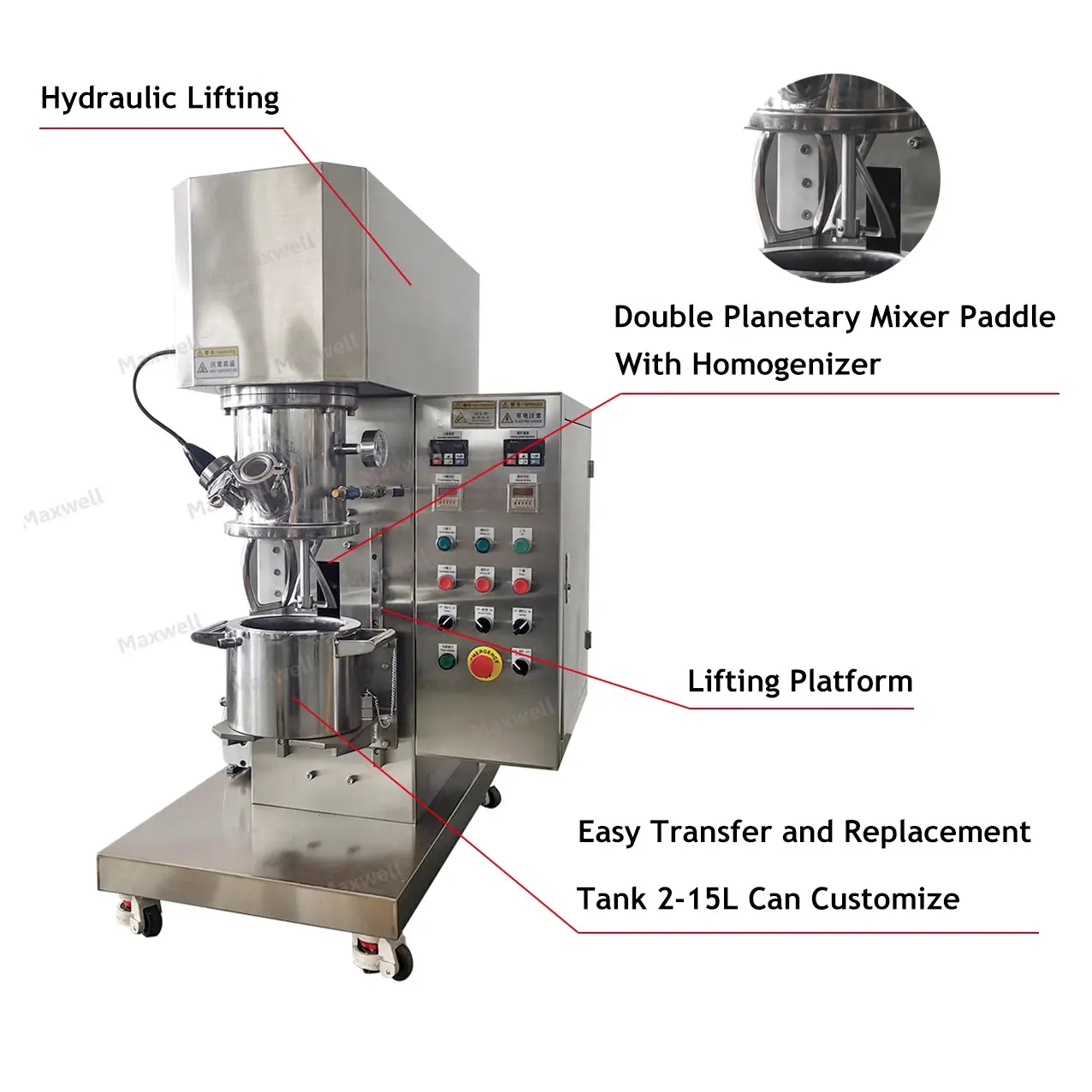 2l lab vacuum epoxy resin mixer machine small vacuum planetary mixer   double planetary mixing machine