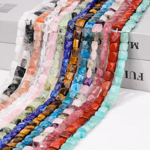 Venta al por mayor AAA grado hecho a mano DIY joyería <span class=keywords><strong>accesorios</strong></span> Natural <span class=keywords><strong>aguamarina</strong></span> amatista cuentas cuadradas turmalina collares semiacabados - Product Image 3