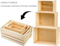 Caisses gigognes en bois avec poignées Caisses en bois décoratives Boîte de rangement en bois pour cuisine bureau chambre placard