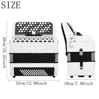 Sanbianyin Chromatic 62-key Accordion for Adults Children Button-type Bayan Professional 60 Bass Keyboard Instrument Portable