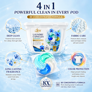 JIETI Laundry Capsules Ocean Breeze Fragrance 30PCS 4in1 Deep Clean Color Protection Automatic Machine Use - Product Image 2