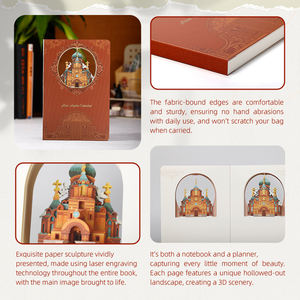 สมุดบันทึกปกแข็ง A5 <span class=keywords><strong>แบบ</strong></span>เย็บด้าย พร้อมงานประดิษฐ์กระดาษ 3 มิติ ลายพิมพ์ UV บน PVC สำหรับธุรกิจ การเดินทาง ของที่ระลึกสำหรับสาวๆ ในวันหยุด - Product Image 4