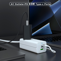 Protecteur de surtension 4000W haute puissance avec 3 ports Gan 65w PD chargeur rapide EU KR prise bande prise murale adaptateur secteur chargeur téléphone