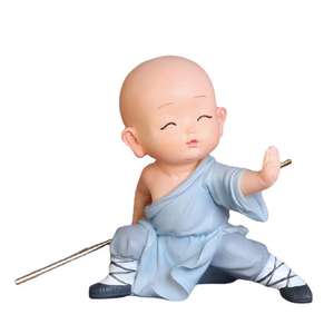 Nouveaux articles créatifs pour la maison, adorables figurines de moine Shaolin Kung Fu, décorations intérieures de voiture. - Product Image 5