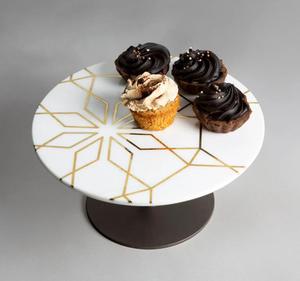 Venta al por mayor de soporte de la torta espaciador de la torta de polvo de oro metálico para el evento del banquete de boda y restaurante - Product Image 6