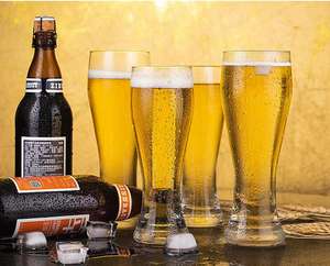 Vendita calda moderno boccale di birra di vetro di grano borosilicato alto Design creativo a vita stretta sottile disponibile in 2 taglie - Product Image 5